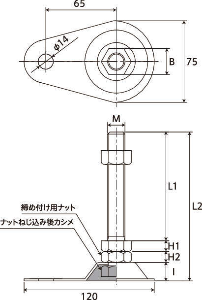 新品未使用 アジャストボルトD-A-１ Ｍ２０Ｘ１３０ 八幡ねじ ネジ