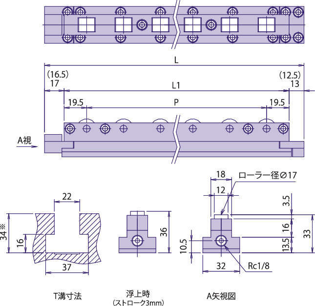 魅力的な価格 ＦＲＥＥＢＥＡＲ エアー浮上式ローラーユニットＡＲＵ−２４４４−３００ ARU-2444-300