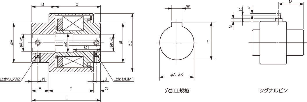 トルクリミタ 2軸突き合わせタイプ（シグナルピン付）（設定トルク値80～120N・m） | 三木プーリ(株) | 製品情報