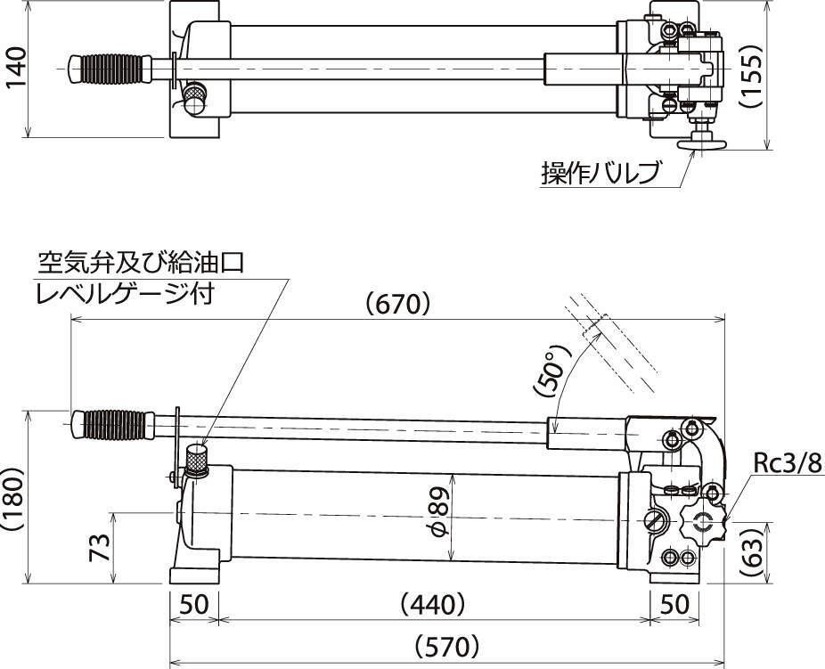 お気にいる】 理研商会 手動油圧ポンプ 単動 スチールタイプ P-8 1点