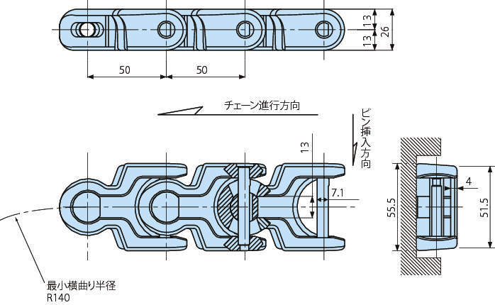 プラユニバーサルチェーン TPUN形 | 椿本チエイン | 製品情報 プラユニバーサルチェーン TPUN形 | 椿本チエイン | 製品情報