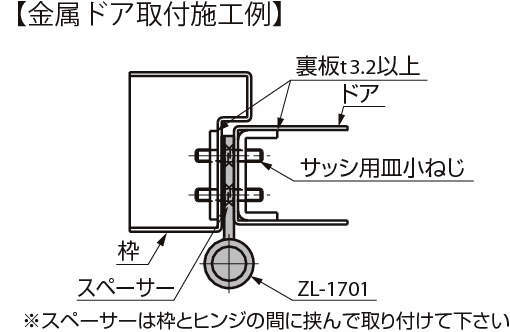抜き差し蝶番｜ステンレス鋼製旗蝶番 ZL-1701 | スガツネ工業