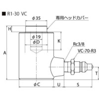 油圧シリンダ（70MPa）｜単動シリンダ Rシリーズ | 理研機器 ｜ 製品
